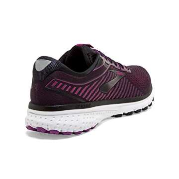 Brooks Womens Ghost 12 Running Shoe - Black/Hollyhock/Pink - B - 7.0