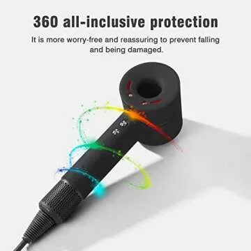 Silicone Case for Dyson Hair dryer washable Anti-Scratch Shockproof Dust Proof Travel Protective Case Cover for Dyson Hair Dryer Black (Black)