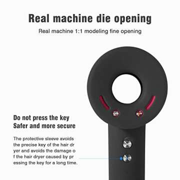 Silicone Case for Dyson Hair dryer washable Anti-Scratch Shockproof Dust Proof Travel Protective Case Cover for Dyson Hair Dryer Black (Black)