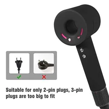 Silicone Case for Dyson Hair dryer washable Anti-Scratch Shockproof Dust Proof Travel Protective Case Cover for Dyson Hair Dryer Black (Black)