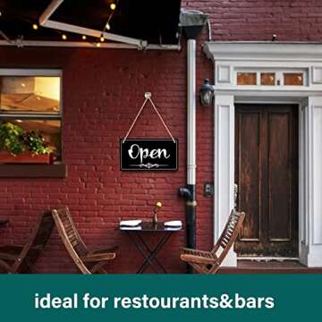 CARGEN Open Signs - Double Sided Open Closed Sign Business Hours Hanging with Rope Hours of Operation for Business Walls Window Shop Bar Hotel