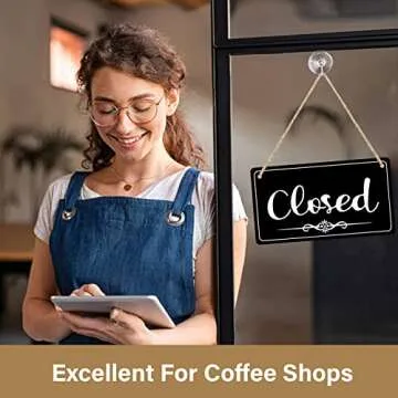 CARGEN Open Signs - Double Sided Open Closed Sign Business Hours Hanging with Rope Hours of Operation for Business Walls Window Shop Bar Hotel
