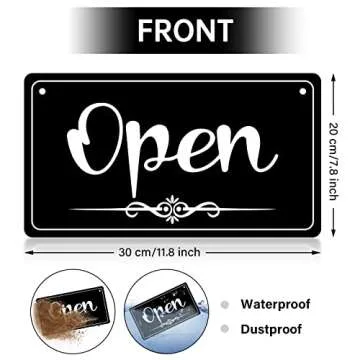 CARGEN Open Signs - Double Sided Open Closed Sign Business Hours Hanging with Rope Hours of Operation for Business Walls Window Shop Bar Hotel
