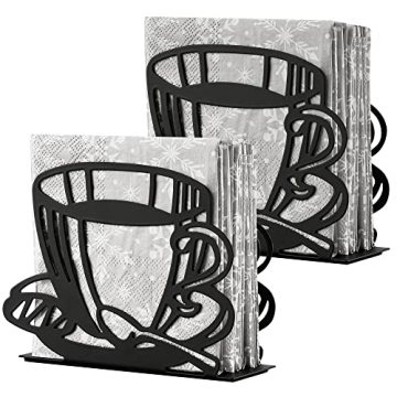 YEAVS 2 Pack Napkin Holders Metal Freestanding Tissue Dispenser Organizer Iron Tabletop Paper Napkin...