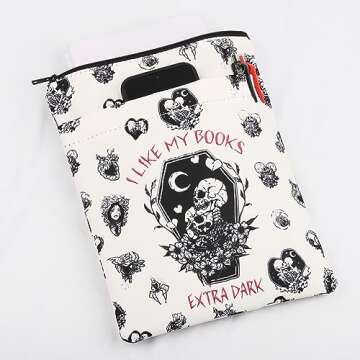 JNIAP Dark Romance Book Sleeve Dark Romance Reader Gifts I Like My Books Extra Dark Gifts Dark Romance Reader Merch Morally Grey Book Sleeve (Extra Dark)