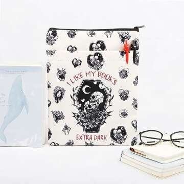 JNIAP Dark Romance Book Sleeve Dark Romance Reader Gifts I Like My Books Extra Dark Gifts Dark Romance Reader Merch Morally Grey Book Sleeve (Extra Dark)