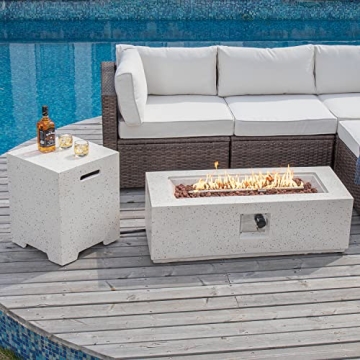 COSIEST 42" Outdoor Propane Fire Pit Table Set for Elegance