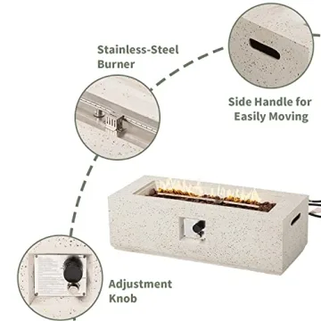 COSIEST 42" Outdoor Propane Fire Pit Table Set for Elegance