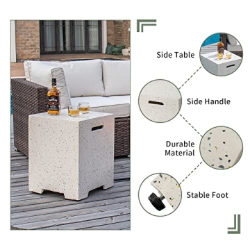 COSIEST 42" Outdoor Propane Fire Pit Table Set for Elegance