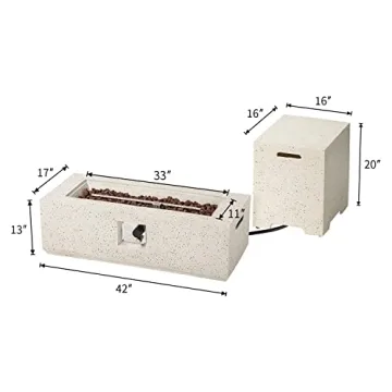 COSIEST 42" Outdoor Propane Fire Pit Table Set for Elegance