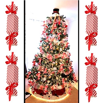 DARENYI 50 Pcs Christmas Candy Boxes with Ribbon