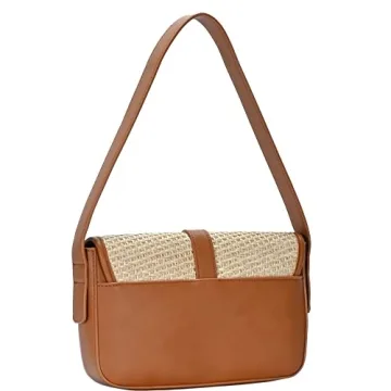 Chic Vegan Leather Rattan Shoulder Bag for Fashion Lovers