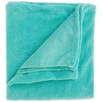 Bone Dry Pet Grooming Towel Collection Absorbent Microfiber X-Large, 41x23.5", Embroidered Green