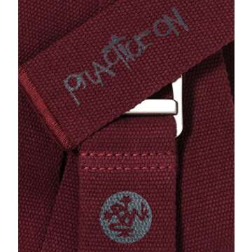 Manduka Align Yoga Strap - Lightweight Cotton, Secure, Slip Free Support, 1.75 Inch Wide, Various Sizes and Colors