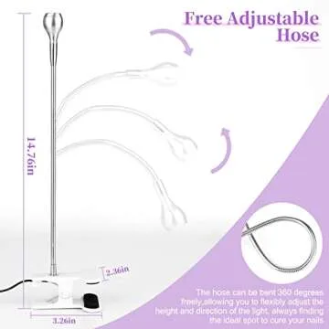 Saviland Mini Nail LED Lamp – Flexible Rotatable USB Quickly Nail Dryer Gel X Lamp for Nails with Securing Clip Led Light for Nails for Curing Gel Polish U V Nail Gels Manicure DIY