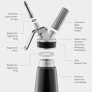 FineDine Professional Whipped-Cream Dispenser for Chefs