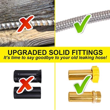 FOXEASE 50FT Metal Garden Hose - Lightweight & Durable