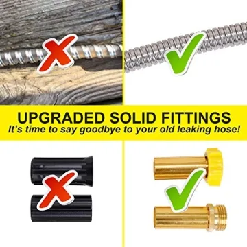 FOXEASE 50FT Metal Garden Hose - Lightweight & Durable