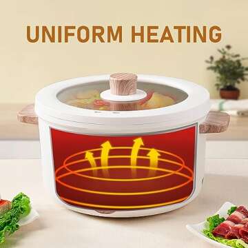 Naibsan Electric Pot with Handle, 2.5L Multifunction Electric Cooker for Shabu-Shabu, Noodles, Pasta, 800W Rapid Non-Stick Frying Pan for Sauté, Portable Ramen Pot for Dorm & Office