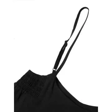 YOINS Women's Suspender Skirts Basic High Waist Versatile Flared Skater Skirt A-Black M