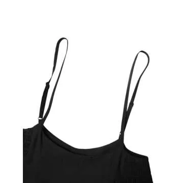 YOINS Women's Suspender Skirts Basic High Waist Versatile Flared Skater Skirt A-Black M