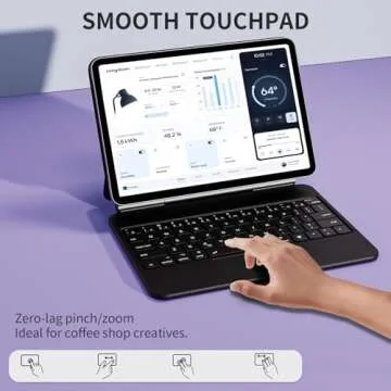 riwezox Magic Keyboard Case for iPad Air 13 (M3 2025 / M2 2024)& iPad Pro 12.9 (6th, 5th, 4th, 3rd Gen), Magnetic Floating Stand, 2.16lbs Slim Trackpad Keyboard with Backlit Keys -Travel Friendly