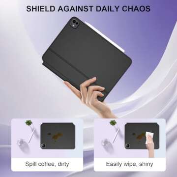 riwezox Magic Keyboard Case for iPad Air 13 (M3 2025 / M2 2024)& iPad Pro 12.9 (6th, 5th, 4th, 3rd Gen), Magnetic Floating Stand, 2.16lbs Slim Trackpad Keyboard with Backlit Keys -Travel Friendly