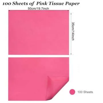 Undemouc Pink Tissue Paper - 100 Sheets 20x14 for Wrapping