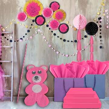 Undemouc Pink Tissue Paper - 100 Sheets 20x14 for Wrapping