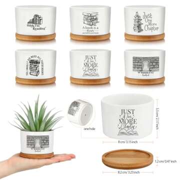 Havawish Book Lover Succulent Pots - Perfect Gift Set