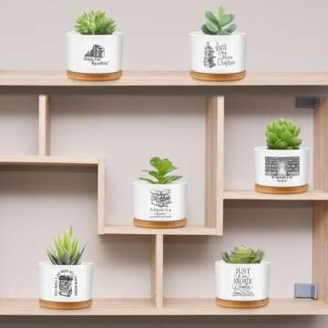Havawish Book Lover Succulent Pots - Perfect Gift Set