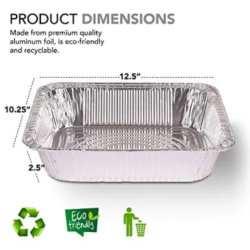 9x13 Disposable Aluminum Pans - 10 Pack for Cooking