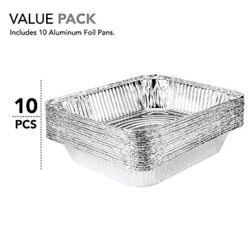 9x13 Disposable Aluminum Pans - 10 Pack for Cooking