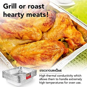 9x13 Disposable Aluminum Pans - 10 Pack for Cooking