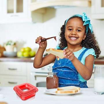 Tribe Glare 5 pcs of 2 sets Bread Sandwich Maker mold-Uncrustables Sandwich Cutter for Kids - Sandwich Cutter Sealer and DIY cookie cutter Lunch Lunchbox and Bento Box of Childrens Boys Girls (Red-sq)