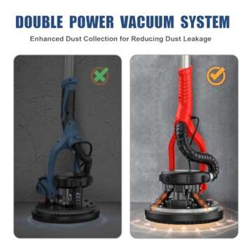 FOINCEF 950W 8-Amp Drywall Sander with Vacuum Attachment, Lijadora para Drywall, 7 Variable Speed wi...