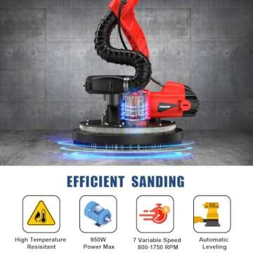 FOINCEF Drywall Sander 950W with Dust Collection System