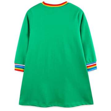 Bumeex Girl's Long Sleeve Dresses Cotton Christmas Cute Embroidery Applique Swing A-Line Casual Tuni...