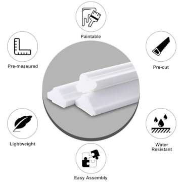 Pangda 3 Set Peel and Stick Wall Molding Kit, Premade Accent Molding Wainscoting Panel for Interior Wall Moulding Decor, Ready to Assemble Wainscoting Accent Panel (54 x 24 in)