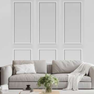 Pangda 3 Set Peel and Stick Wall Molding Kit, Premade Accent Molding Wainscoting Panel for Interior Wall Moulding Decor, Ready to Assemble Wainscoting Accent Panel (54 x 24 in)