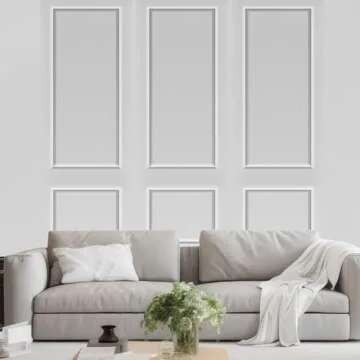 Pangda 3 Set Peel and Stick Wall Molding Kit, Premade Accent Molding Wainscoting Panel for Interior Wall Moulding Decor, Ready to Assemble Wainscoting Accent Panel (54 x 24 in)