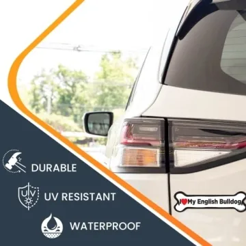 Durable I Love My English Bulldog Magnet for Cars