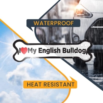 Durable I Love My English Bulldog Magnet for Cars