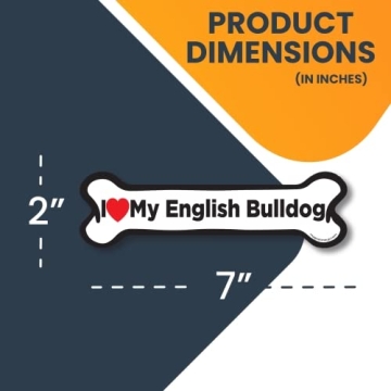 Durable I Love My English Bulldog Magnet for Cars