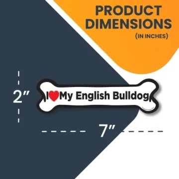 Durable I Love My English Bulldog Magnet for Cars