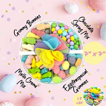 Purple Plum Easter Gift Basket - Candy Filled Easter Baskets- Chocolate, Candy, & Sweets Gift Basket - Includes Easter Eggs, and Easter Bunnies, Candy with Label or Bow