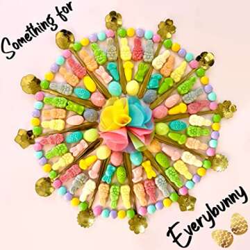 Purple Plum Easter Gift Basket - Candy Filled Easter Baskets- Chocolate, Candy, & Sweets Gift Basket - Includes Easter Eggs, and Easter Bunnies, Candy with Label or Bow