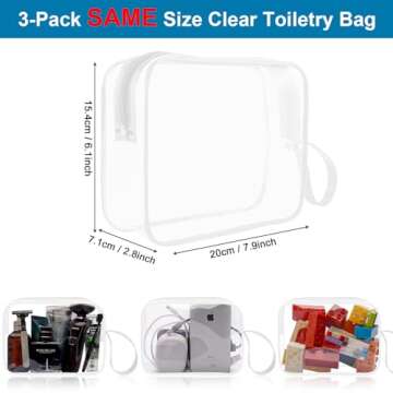 CGBE TSA Approved Toiletry Bag With Handle - Quart Size Travel Cosmetic Makeup Pouch