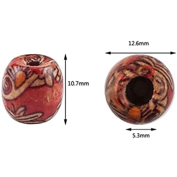 JPSOR 300pcs Painted Wooden Hair Beads for Crafts