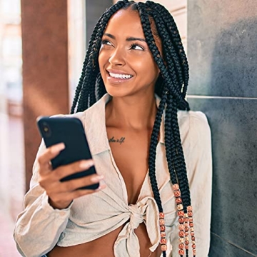 JPSOR 300pcs Painted Wooden Hair Beads for Crafts